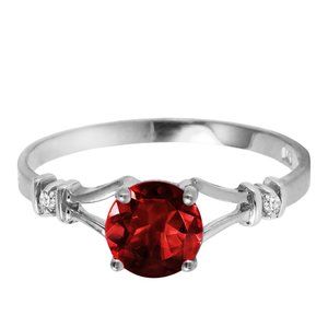 14K SOLOD GOLD RING WITH NATURAL DIAMONDS & Garnet